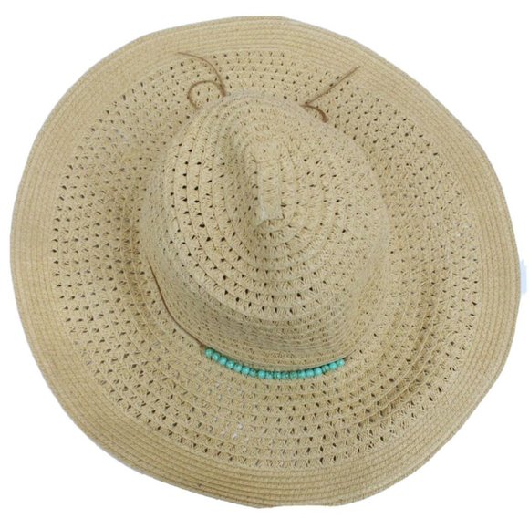 Big Sun Hat One Size Beige Solid Straw - Picture 2 of 7